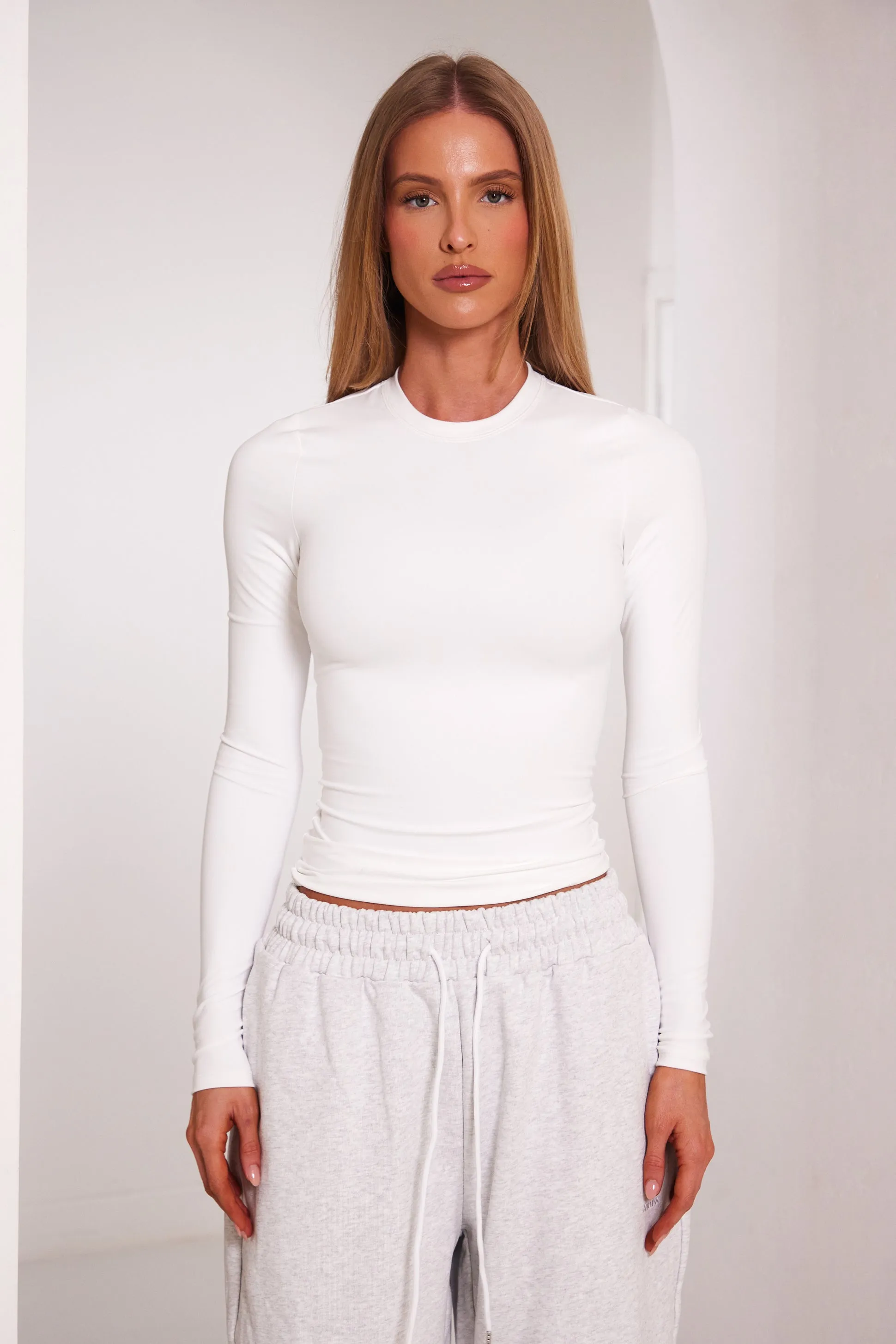 The Sculpt long sleeve tee - White