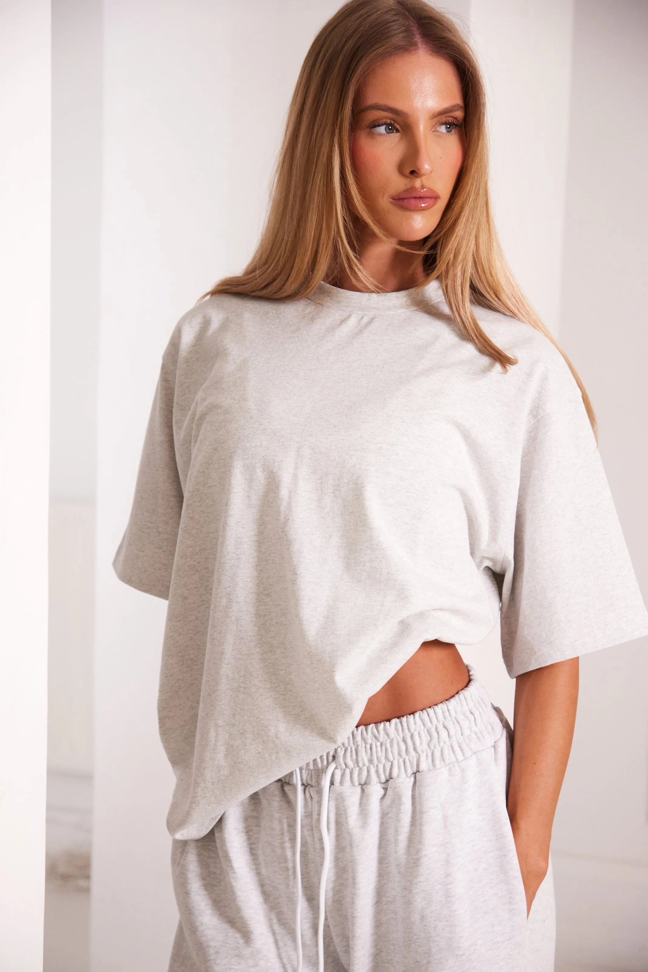 The short sleeve oversized tee - Light Grey