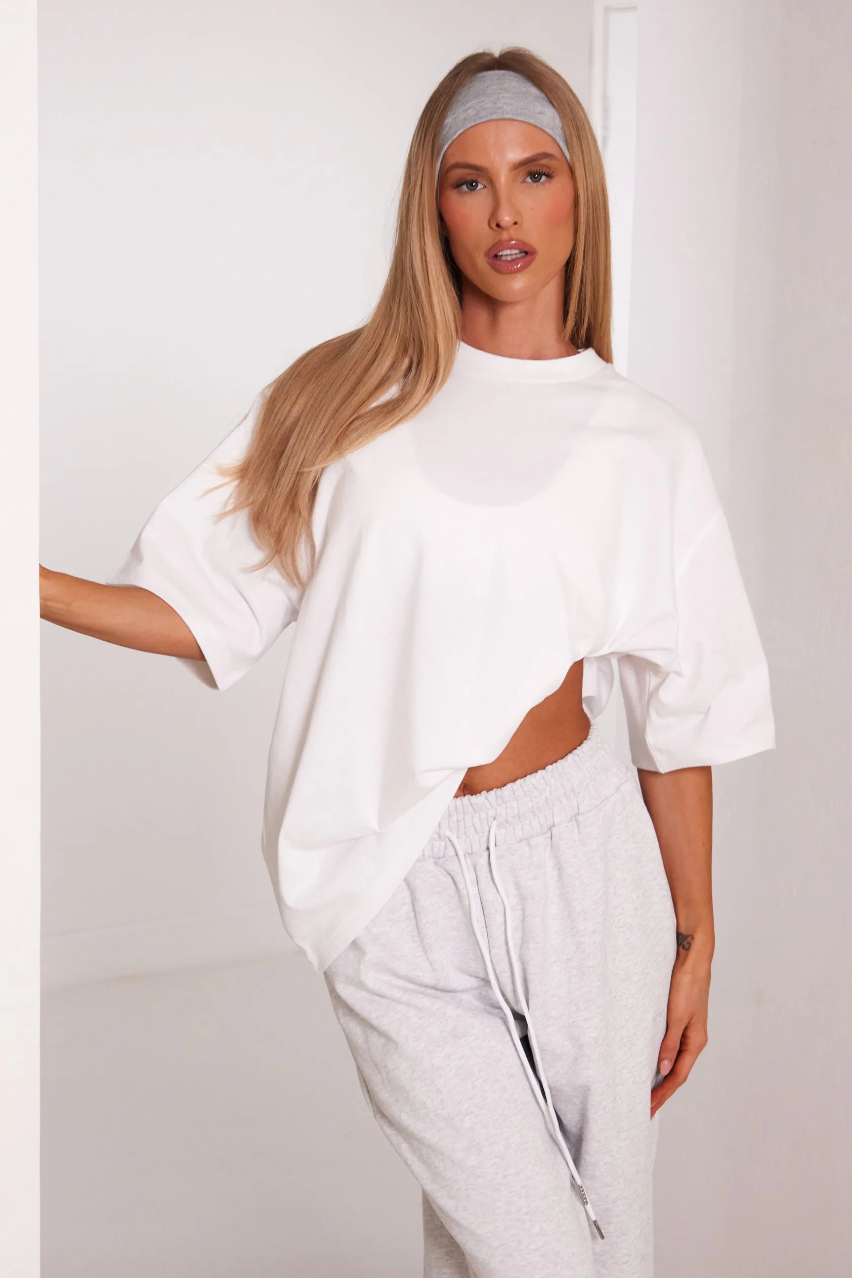 The short sleeve oversized tee - White