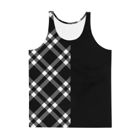 Unisex Tank Top Black and White Gingham