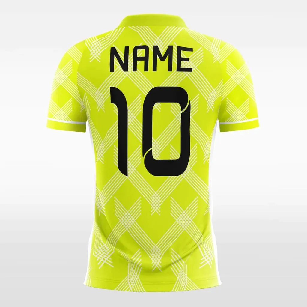 Vintage Yellow Check - Women Custom Soccer Jerseys Neon Design