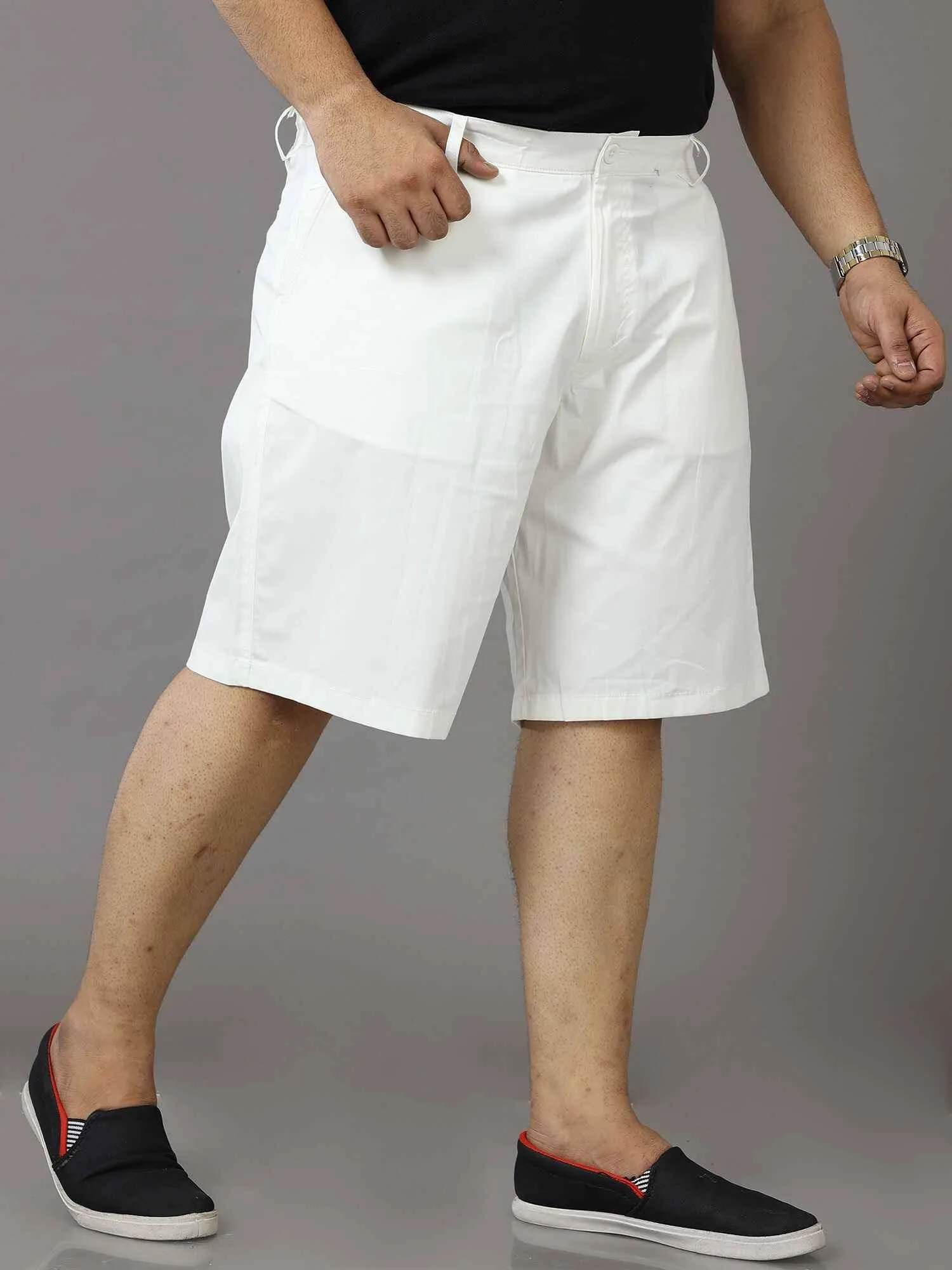 White Shorts Men's Plus Size