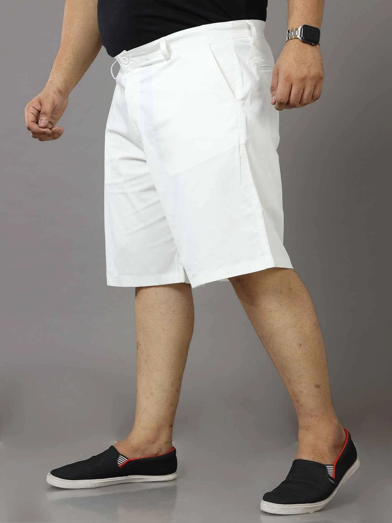 White Shorts Men's Plus Size