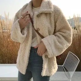 Women's imitation lamb plush coat